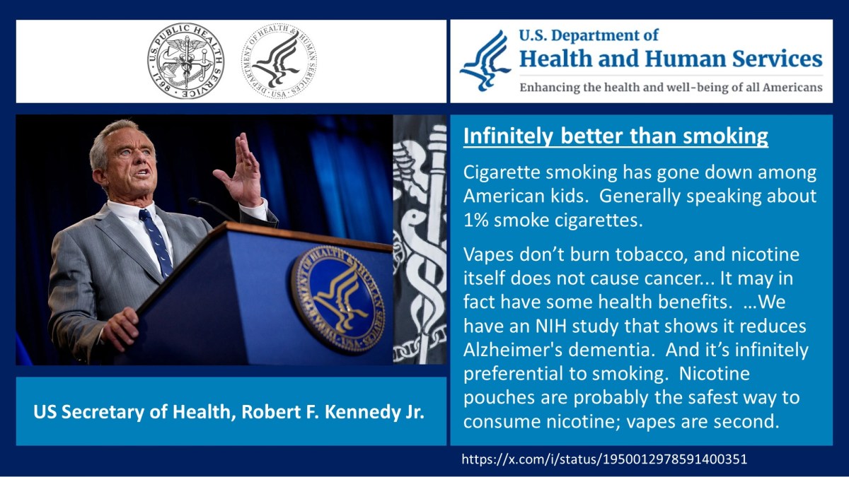 RFK Jr strongly endorses tobacco industry harm reduction argument for ecigs and nicotine&nbsp;pouches
